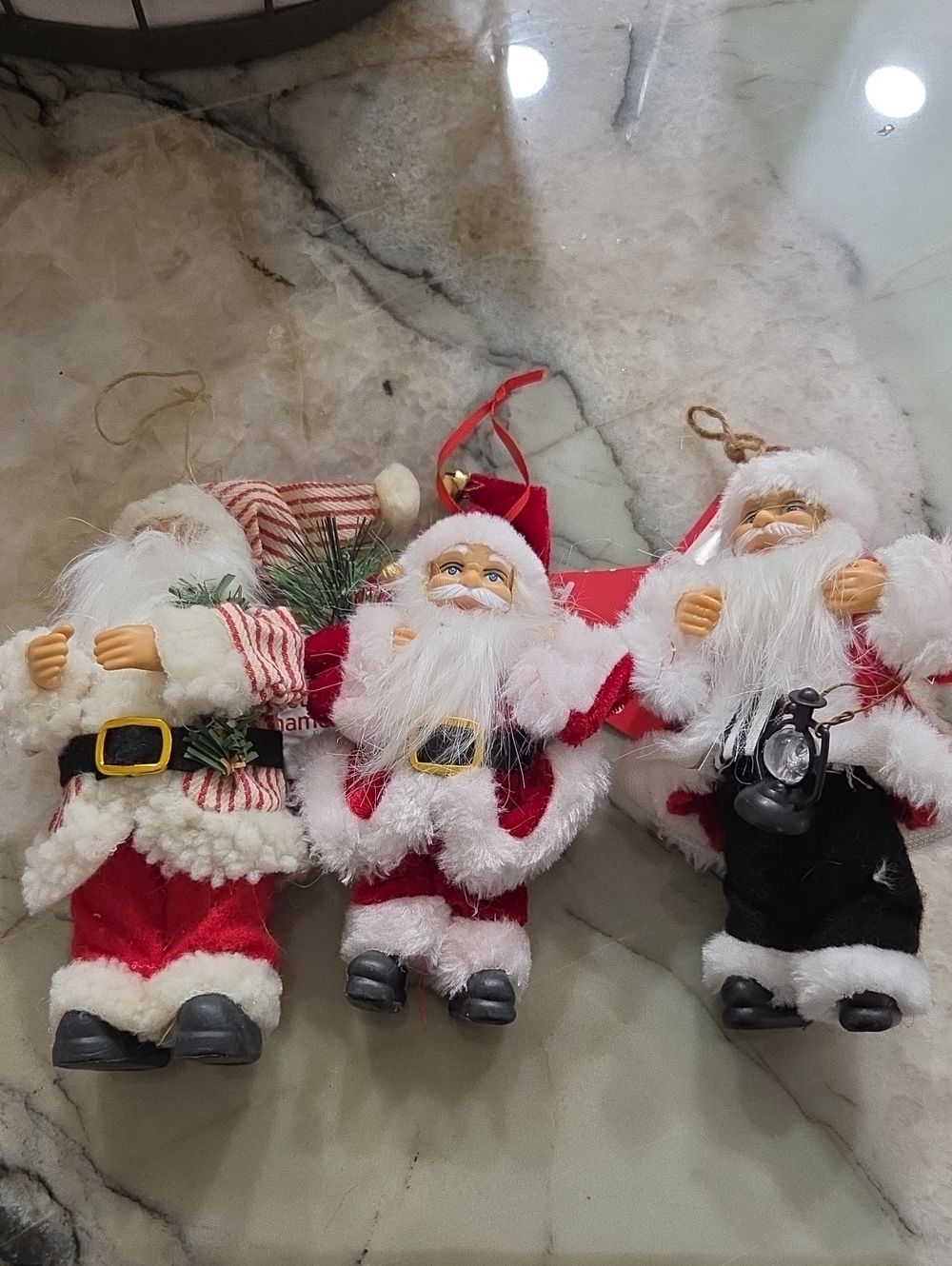 Festive Red Santa Claus Christmas Ornament Set - Holiday Hanging Decorations